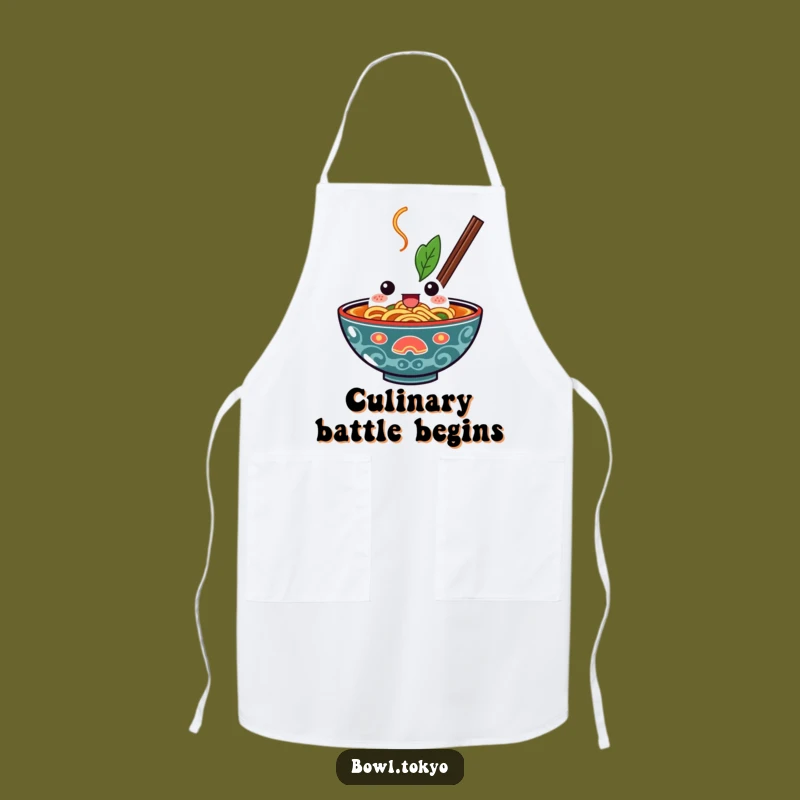 Funny Kawaii Ramen Bowl Apron: Cook with Determination, a Chef’s Delicious Dive Essential