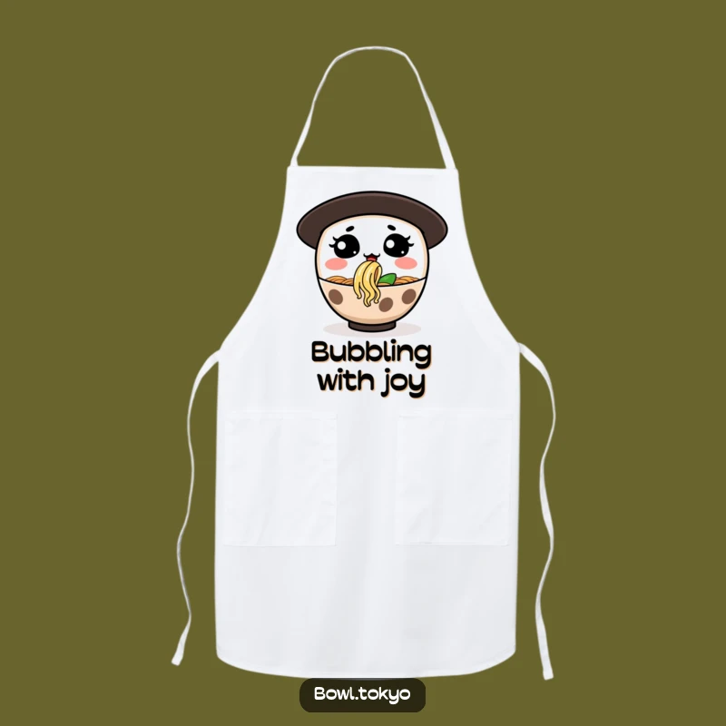 Funny Ramen Noodle Bubble Apron: Silly Chef Character