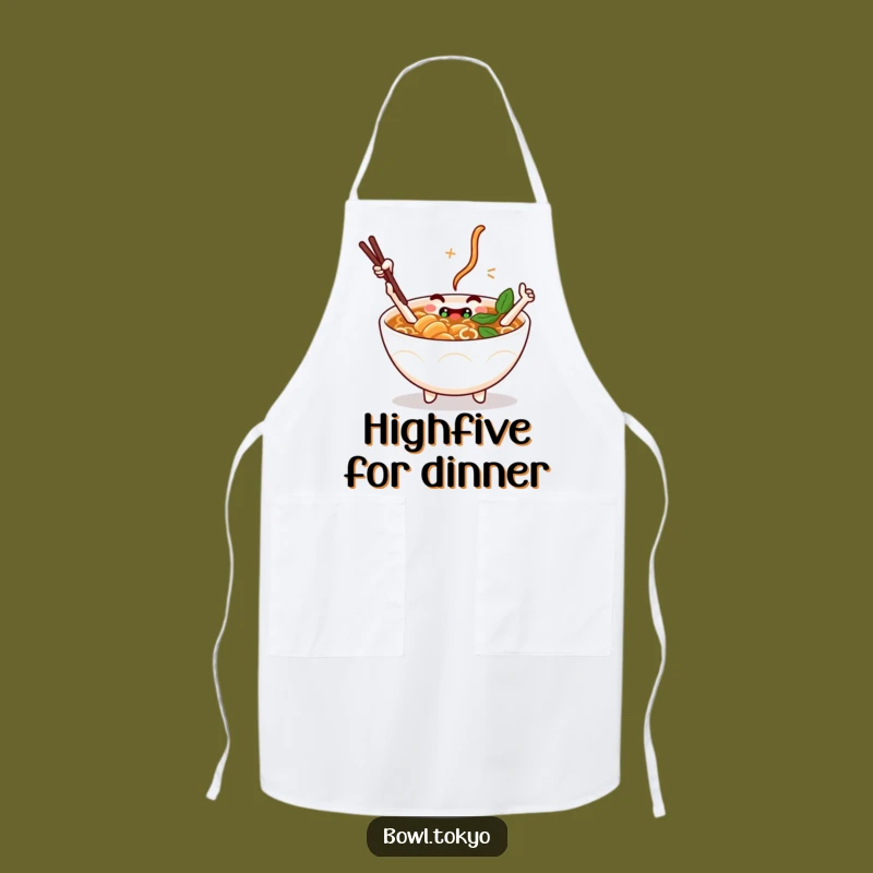 Funny Ramen Apron - Chef Chopstick High Five Cooking