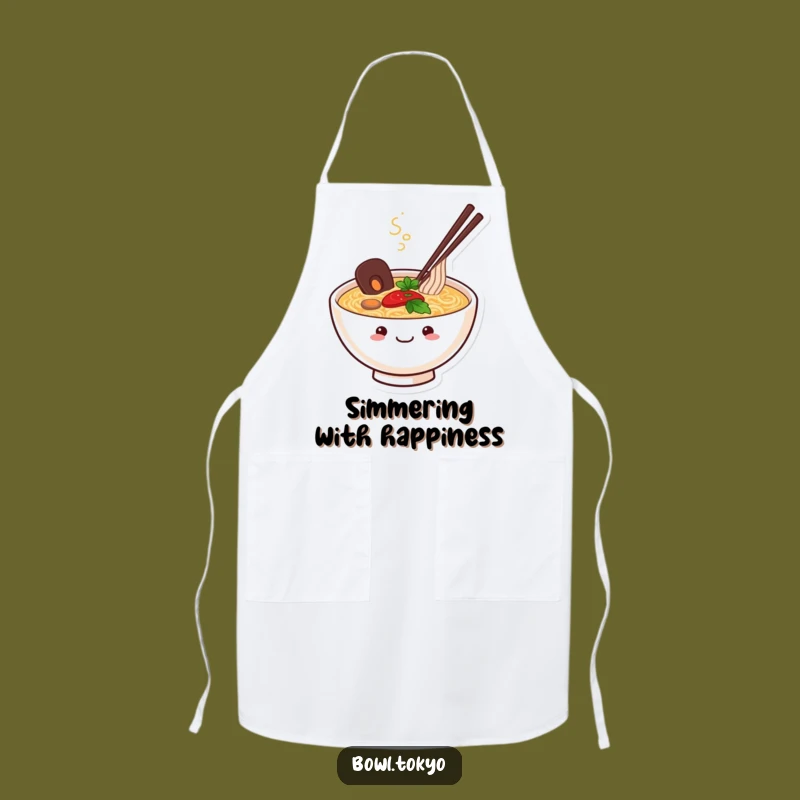 Funny Happy Ramen Bowl Apron: Cook with Contentment, a Smiling Chef’s Noodle Essential