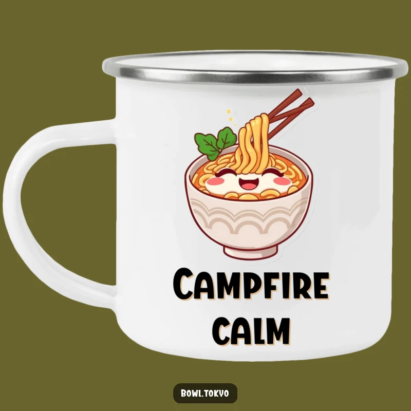 Funny Ramen Happy Sigh Camping Mug: Durable, Joyful Outdoor Drinkware