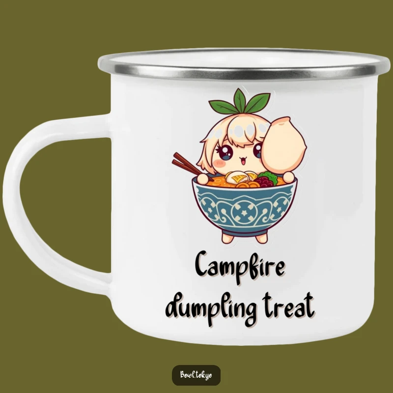 Funny Ramen Dumpling Delight Camping Mug: Sparkling Character