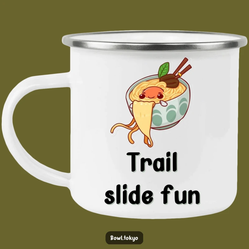 Funny Ramen Slide Camping Mug: Noodle Rider Cup, Great Funny Gift for Outdoor Meals