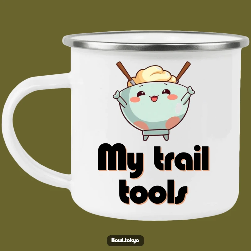 Funny Bowl & Chopsticks Camping Mug: Posing Duo Cup, Great Funny Gift for Outdoor Meals