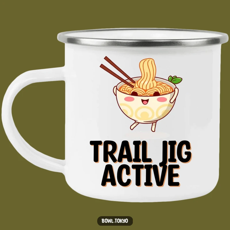 Funny Playful Ramen Camping Mug - Outdoor Dance Party Fun
