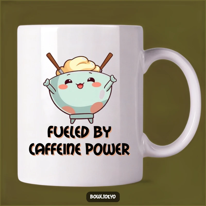 Funny Bowl & Chopsticks Mug: Energetic Posing Duo, Perfect Funny Gift for Foodies