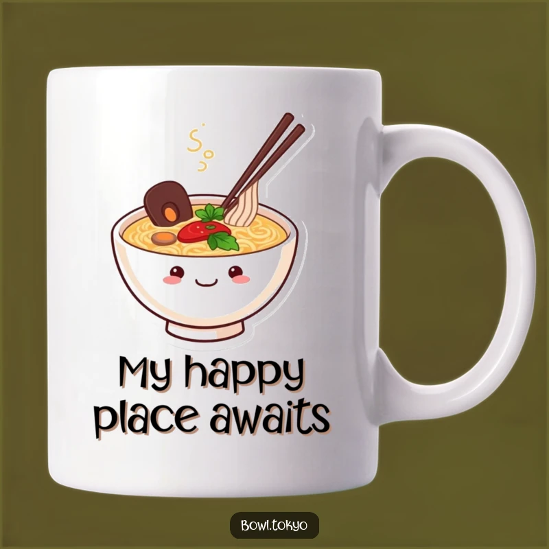 Funny Happy Ramen Bowl Mug: A Contented Smile Steaming Up Your Morning, Perfect Funny Gift