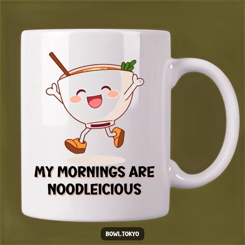 Funny Ramen Clog Dancer Mug, Joyful Noodle Bowl Gift for Foodies and Japanese Culture Lovers