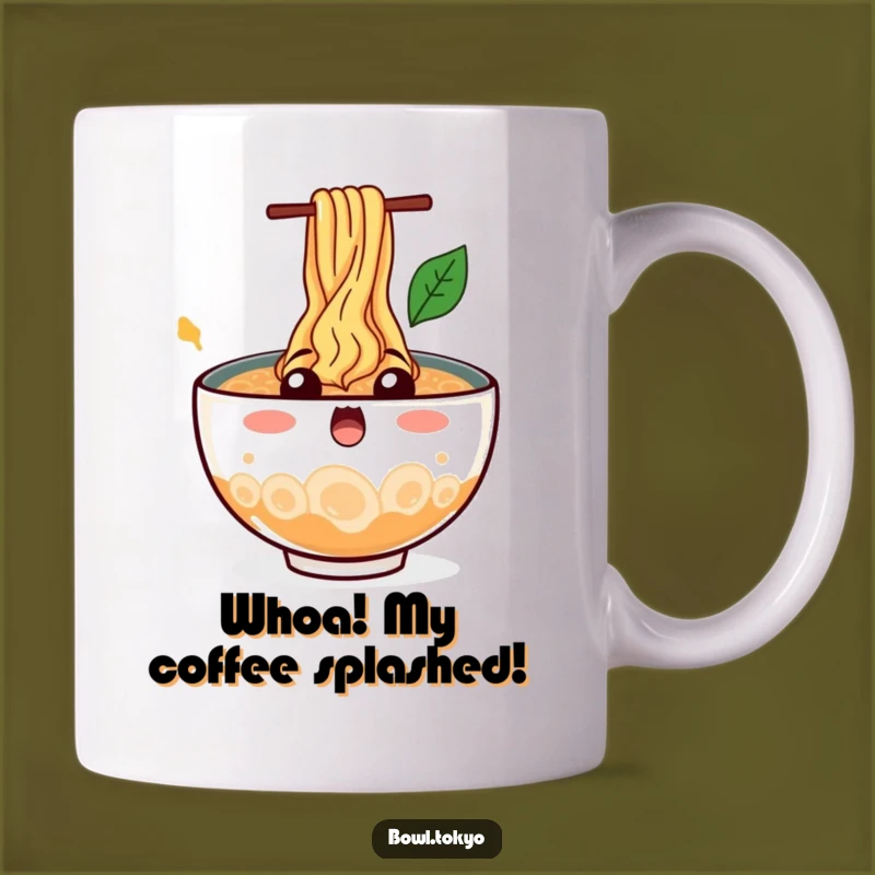Funny Shocked Ramen Bowl Mug: Noodle Splash Surprise Gift