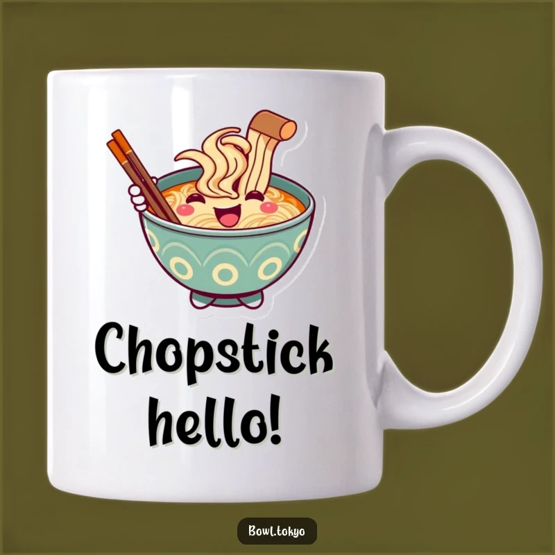 Funny Welcoming Ramen Bowl Mug, a Friendly Noodle Chat Gift for Joy