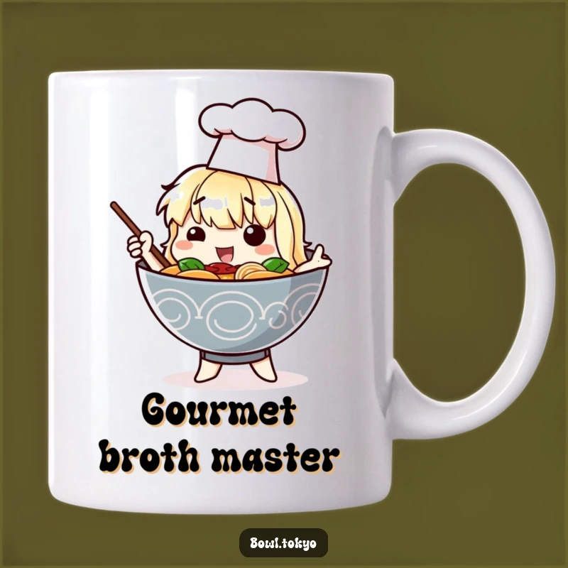 Funny Chef Ramen Mug - Dramatic Noodle Bowl Character Hat Gift