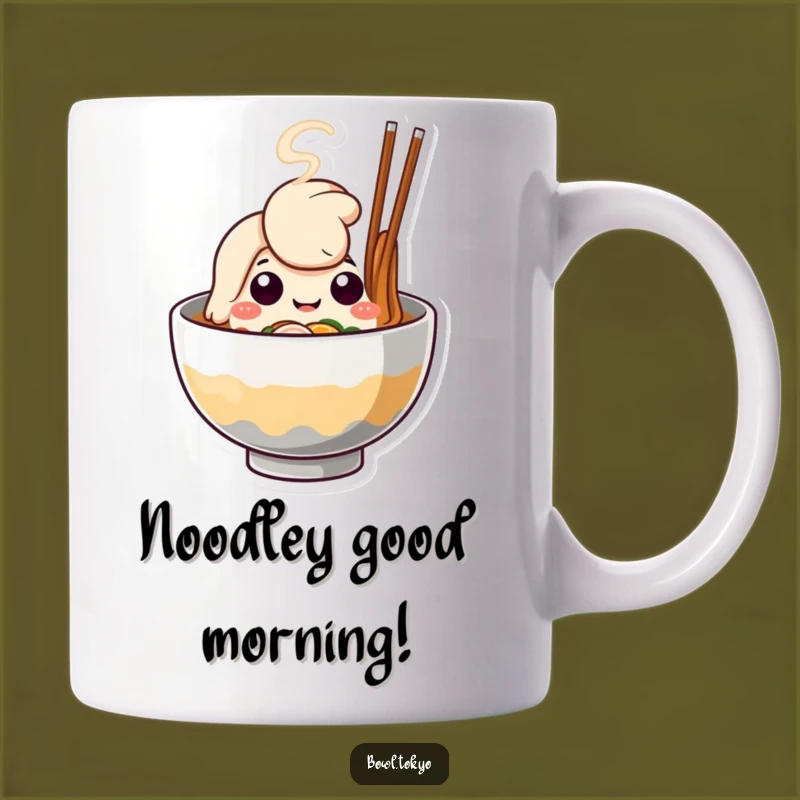 Funny Happy Ramen Bowl Mug, a Cute and Cheerful Gift for Noodle Lovers