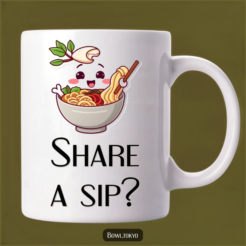 Funny Friendly Ramen Bowl Mug - Share a Noodle and a Laugh Gift