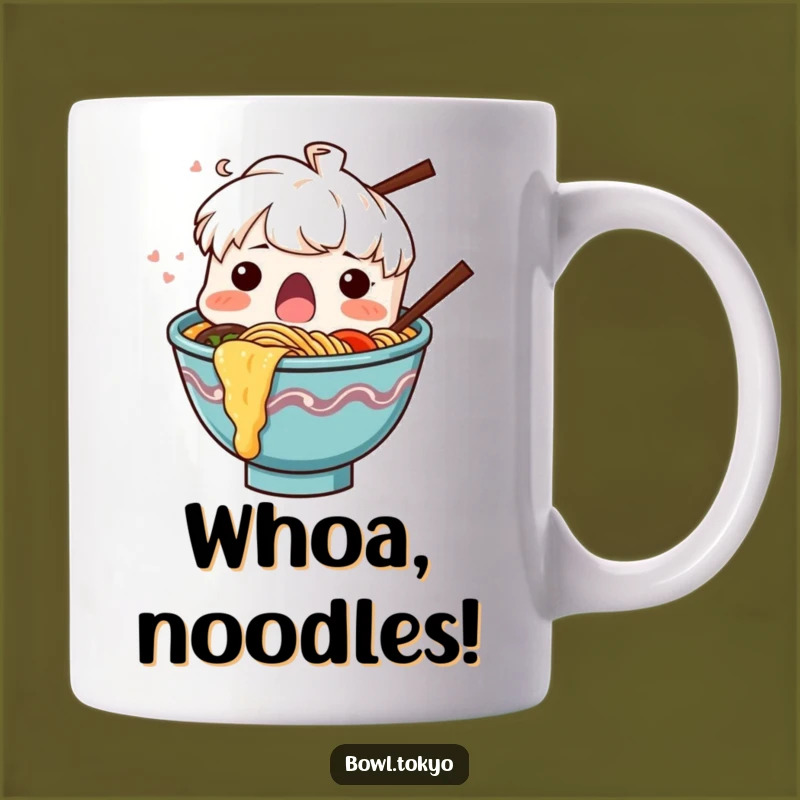 Funny Surprised Ramen Bowl Mug, a Shocking and Hilarious Noodle Gift