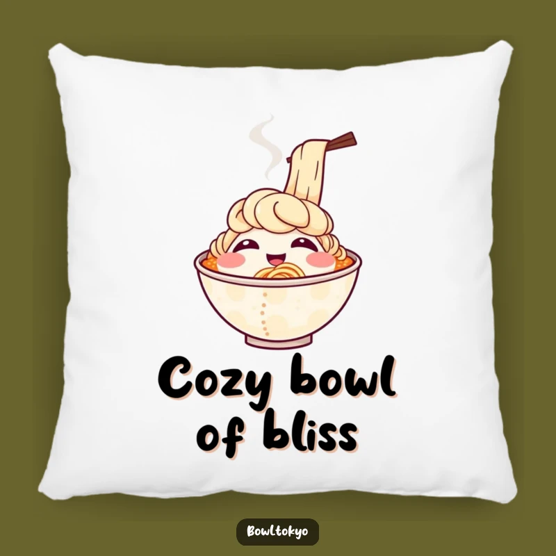 Funny Steaming Ramen Laughter Pillow - Cozy Comfort with a Comical Twist