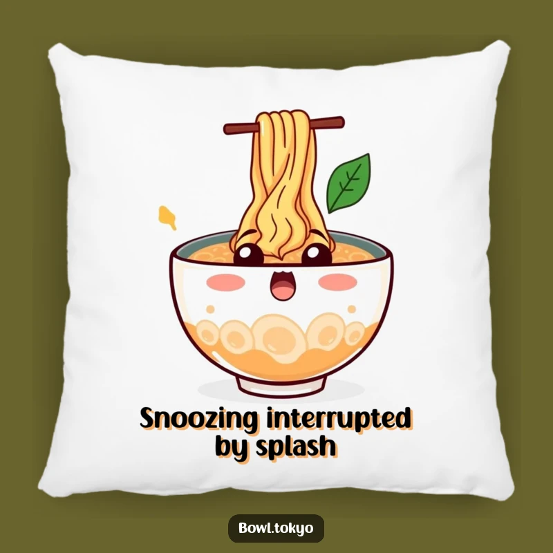 Funny Comfort Ramen Bowl Pillow: Noodle Splash Surprise Cushion