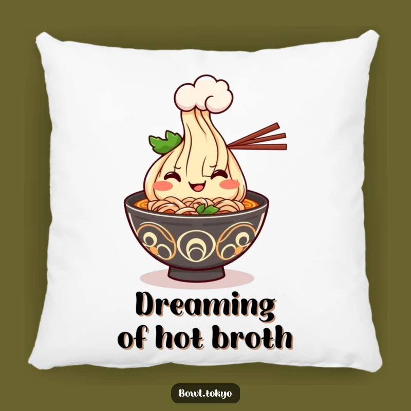 Funny Kawaii Ramen Pillow - Cheerful Steaming Bowl Cushion for Cozy Humor