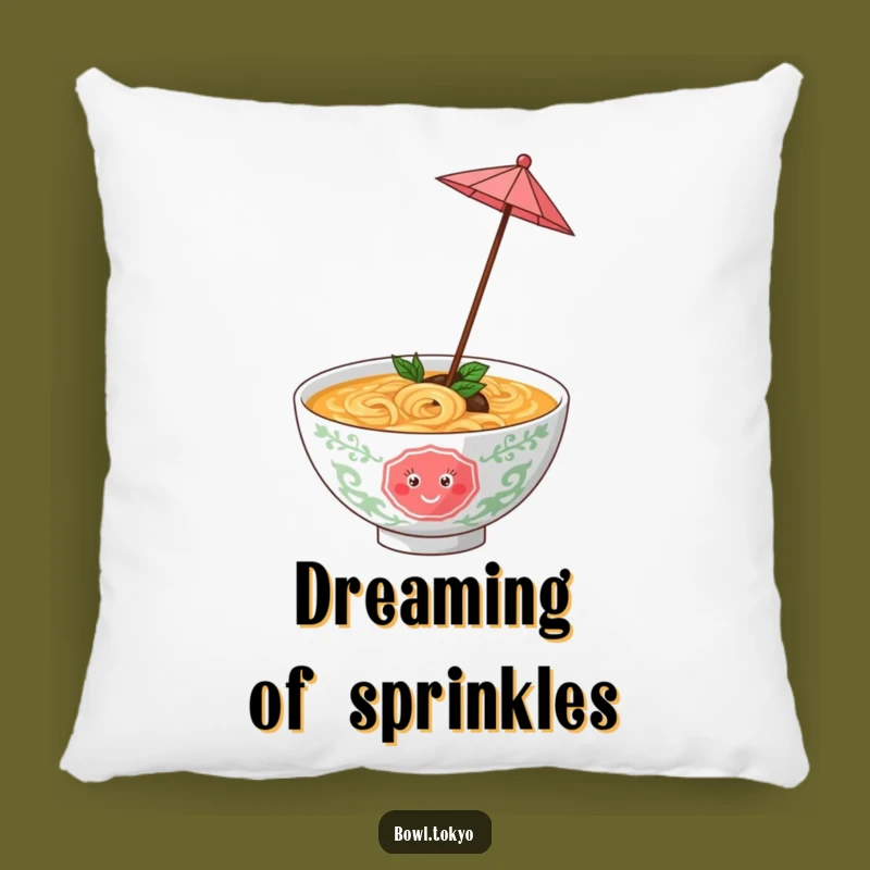 Funny Playful Ramen Bowl Umbrella Pillow, Twirling Noodle Cushion for Cozy Fun and Hilarious Gifts