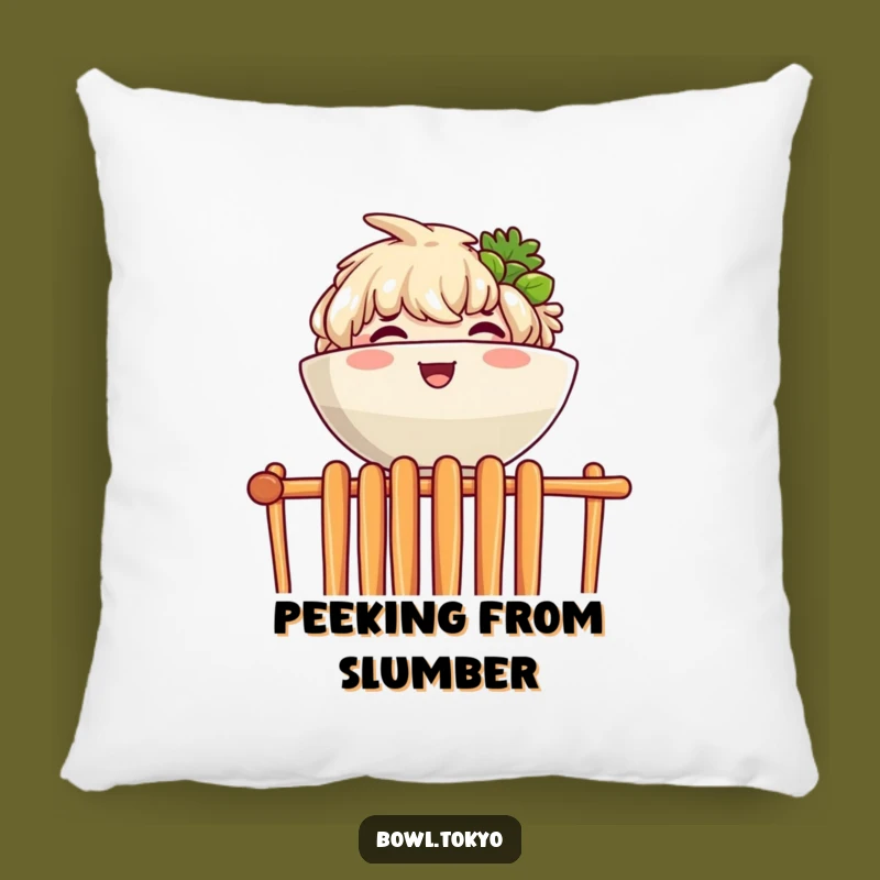 Funny Ramen Chopstick Peek Pillow: Cozy Joyful Character Cushion