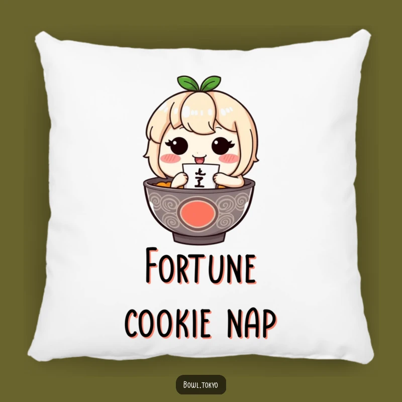 Funny Ramen Fortune Teller Pillow: Blushing Noodle Character Comfort Gift