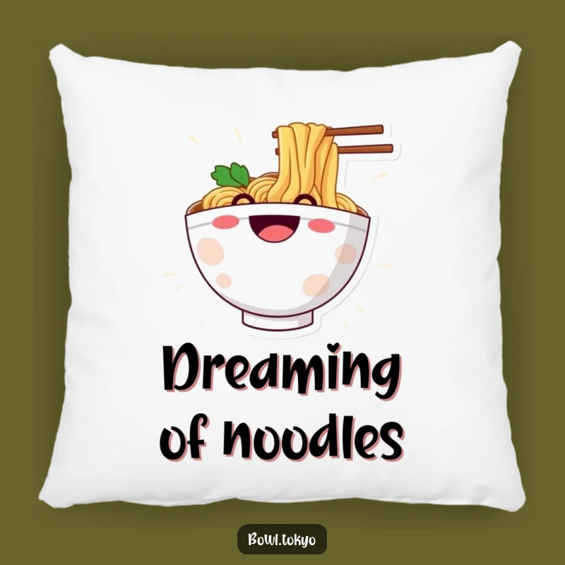 Funny Ramen Noodle Slide Pillow: Cozy Grinning Character Cushion