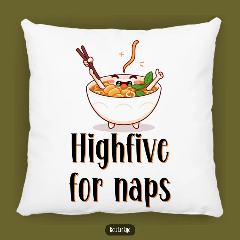 Funny Ramen Pillow - Plush Chopstick High Five Character Comfort