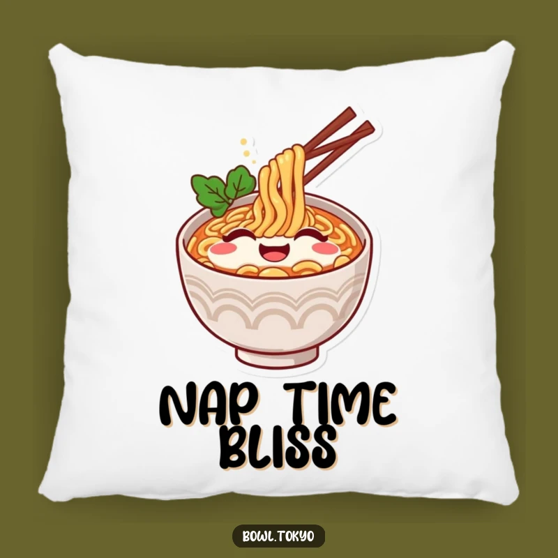 Funny Ramen Happy Sigh Pillow: Comfy Cushion for Ultimate Relaxation