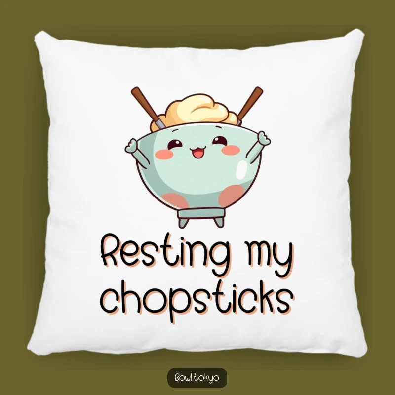 Funny Bowl & Chopsticks Pillow: Comfy Posing Duo Cushion, Sweet Funny Gift for Relaxation