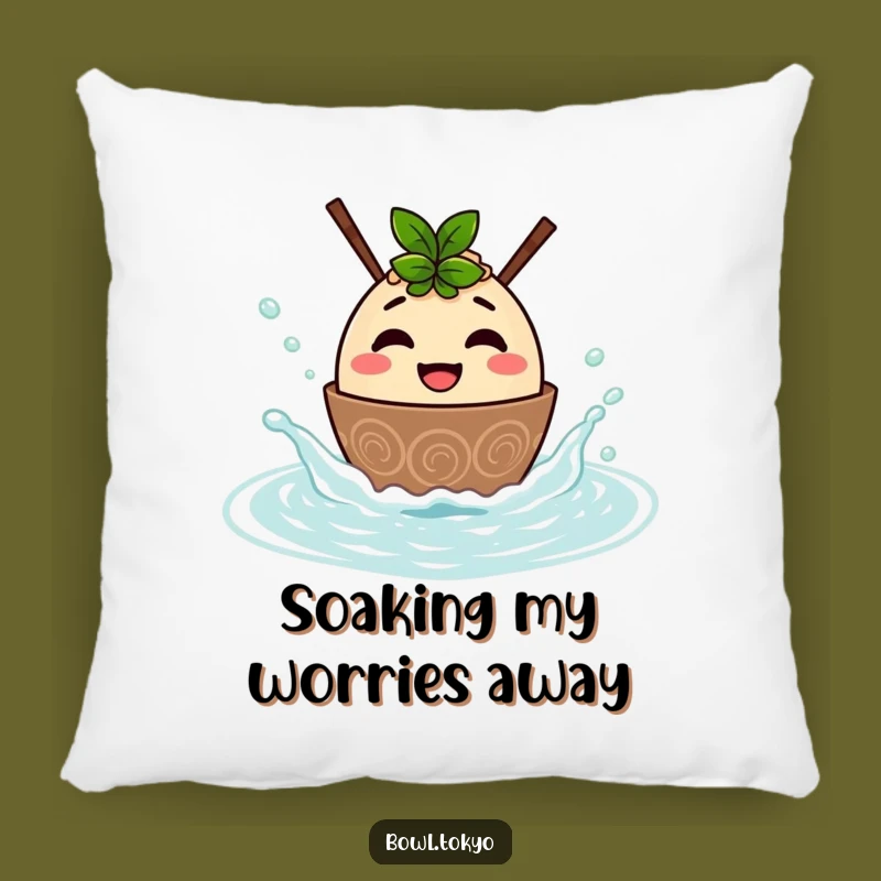 Funny Ramen Hot Spring Pillow - Cozy Noodle Bowl Character Cushion