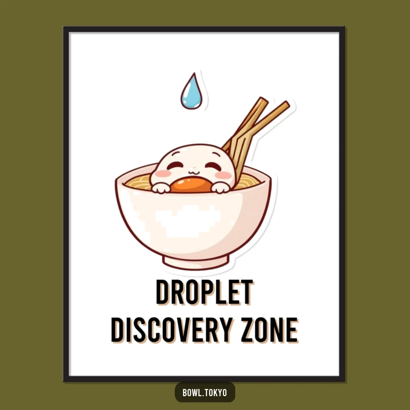 Funny Curious Ramen Digital Art Print: Instant Intriguing Decor