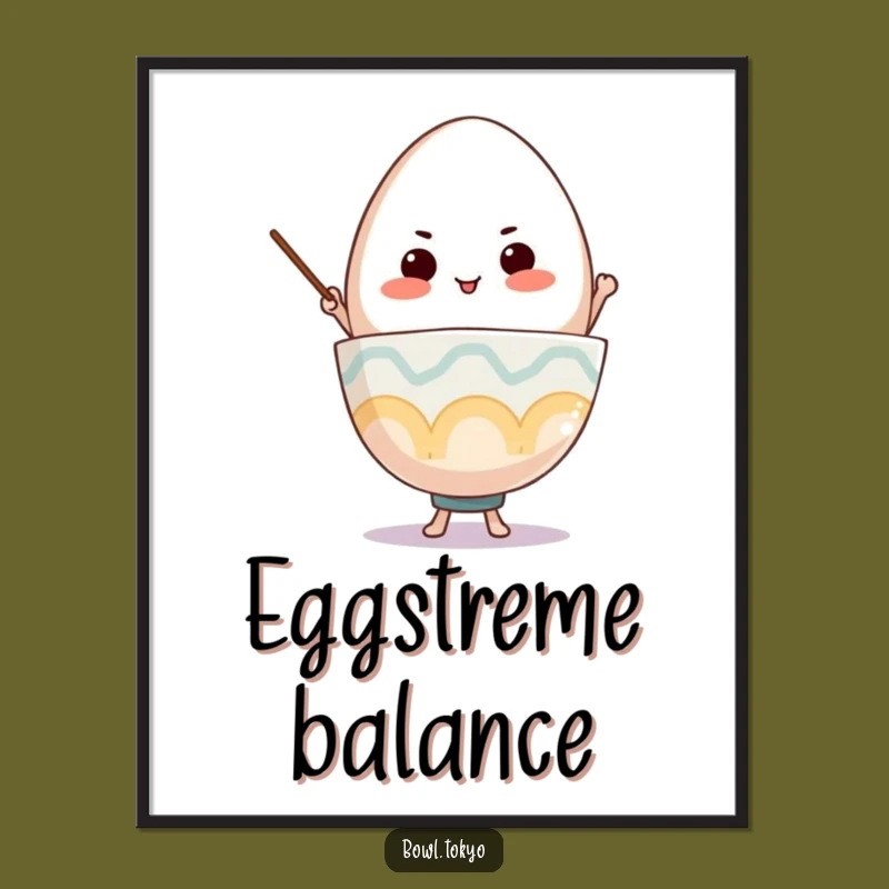 Funny Ramen Balance Digital Art, a Determined Printable Gift for Walls
