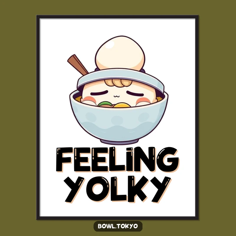 Funny Ramen Sleepy Egg Hat Art Print: Comical Digital Download for Decor