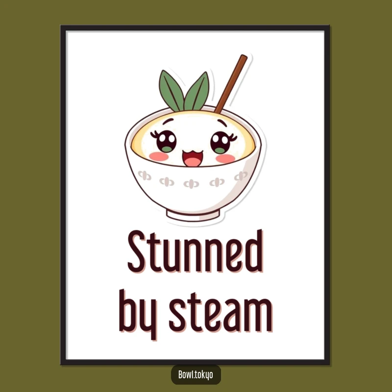 Funny Surprised Ramen Art Print: Kawaii Wide Eyes Wall Decor, Gift