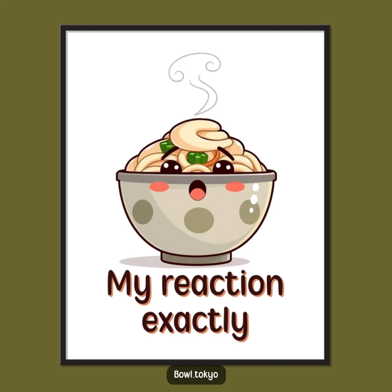 Funny Ramen Digital Art - Surprised Steam Bowl Instant Download