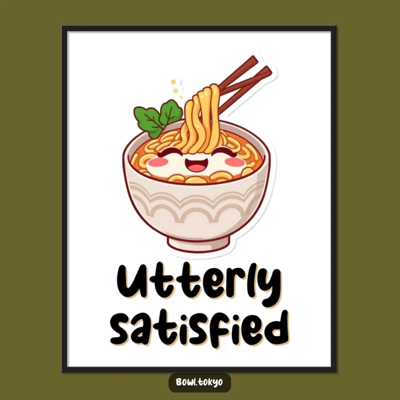 Funny Ramen Happy Sigh Art Print: Cheerful Digital Download for Decor
