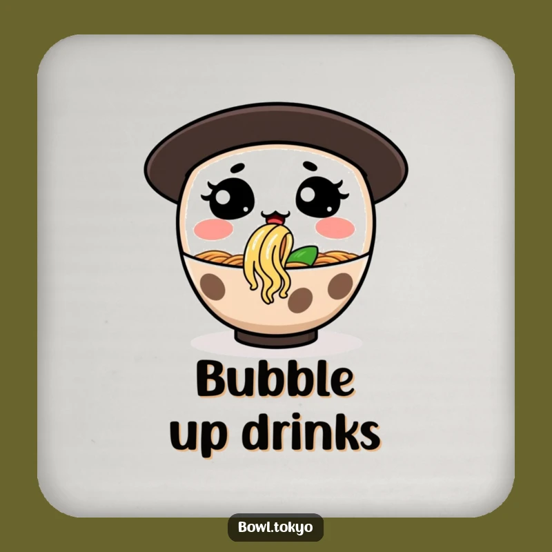 Funny Ramen Noodle Bubble Coaster: Silly Character Protector