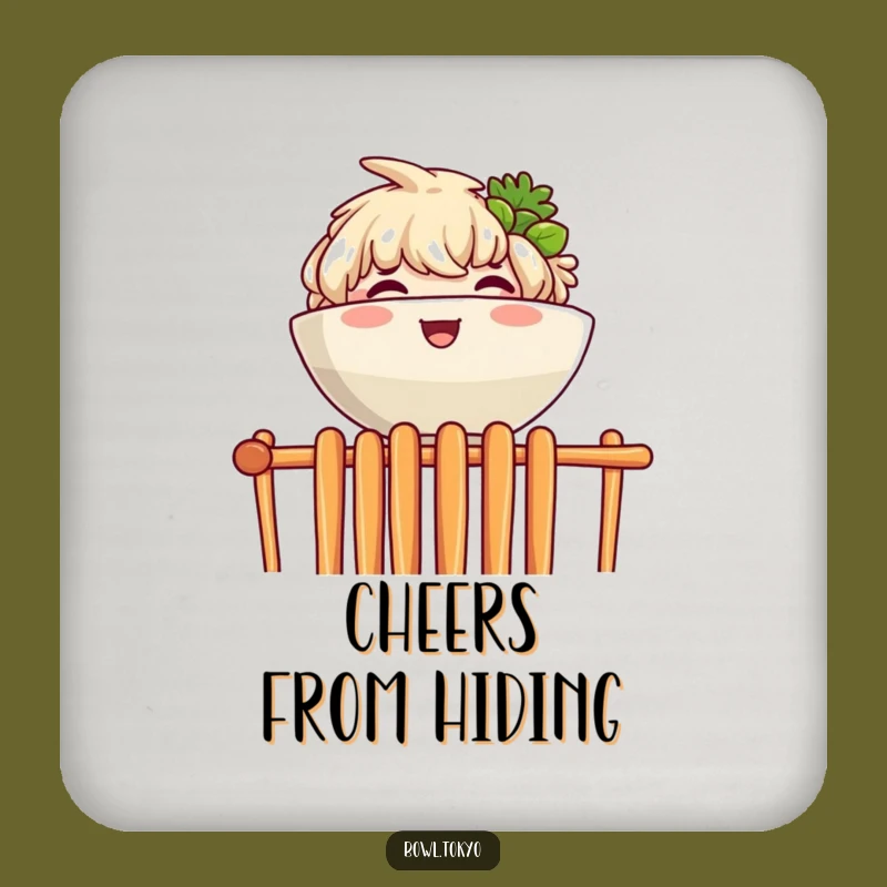 Funny Ramen Chopstick Peek Coaster: Joyful Character Protector
