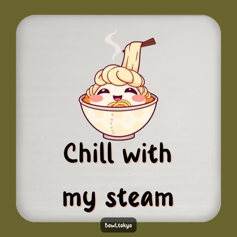 Funny Steamy Ramen Laugh Coaster - Protect Surfaces with Smiles!