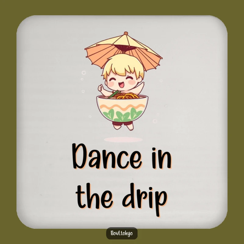 Funny Ramen Mist Dancer Coaster: Whimsical Noodle Character Protect