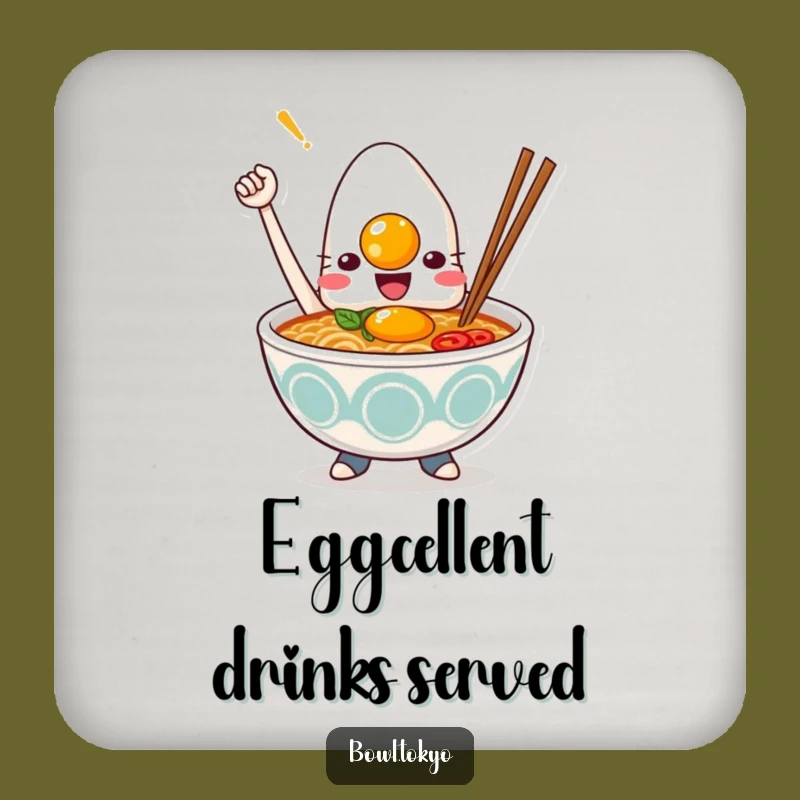 Funny Kawaii Ramen Coaster: Triumphant Noodle Bowl Protection, Perfect Funny Gift