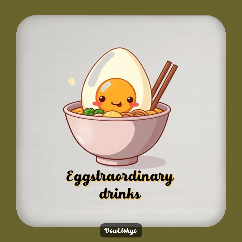 Funny Ramen Coaster - Protect Surfaces with Kawaii Egg