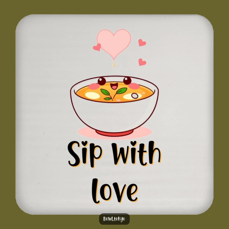 Funny Broth Bowl Drink Coaster: Heart Steam Protector, Smart Funny Gift for Tables