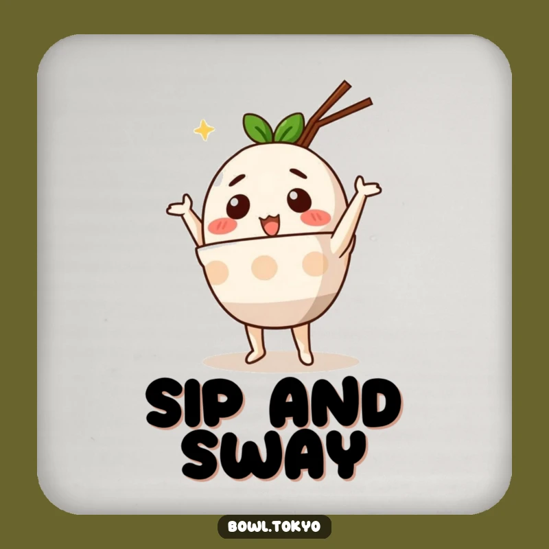 Funny Cute Ramen Bowl Coaster: Protect Surfaces with a Silly Dance