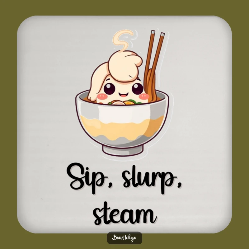 Funny Happy Ramen Bowl Coaster Set, a Cute and Protective Gift