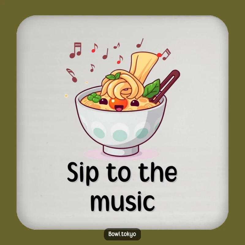 Funny Musical Ramen Drink Coaster: Protect Surfaces with Harmony