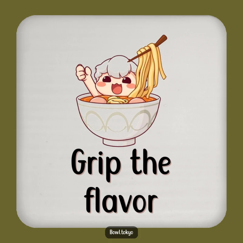 Funny Ramen Bowl Nori Saver Drink Coaster: Protect Surfaces with Humor