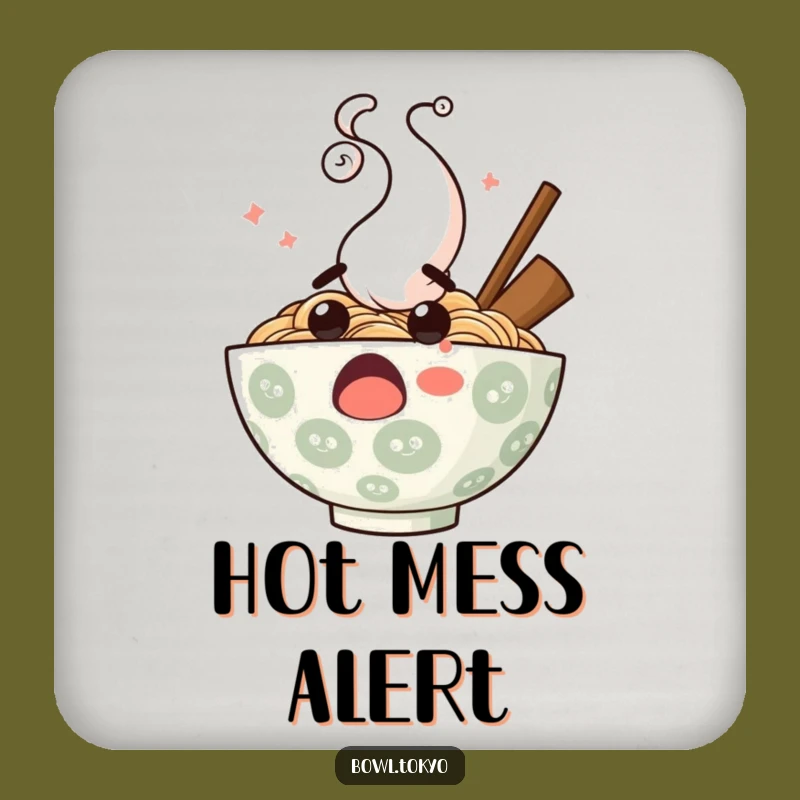 Funny Surprised Ramen Coaster Set - Protect Surfaces Hilariously