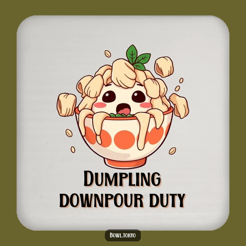 Funny Surprised Ramen Drink Coaster - Dumpling Shower Protector