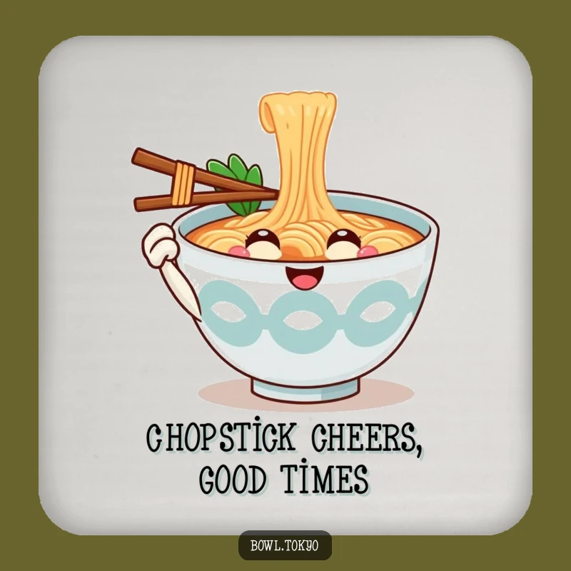 Funny Table Ramen Bowl Coaster: Noodle Character Greeting Decor Gift