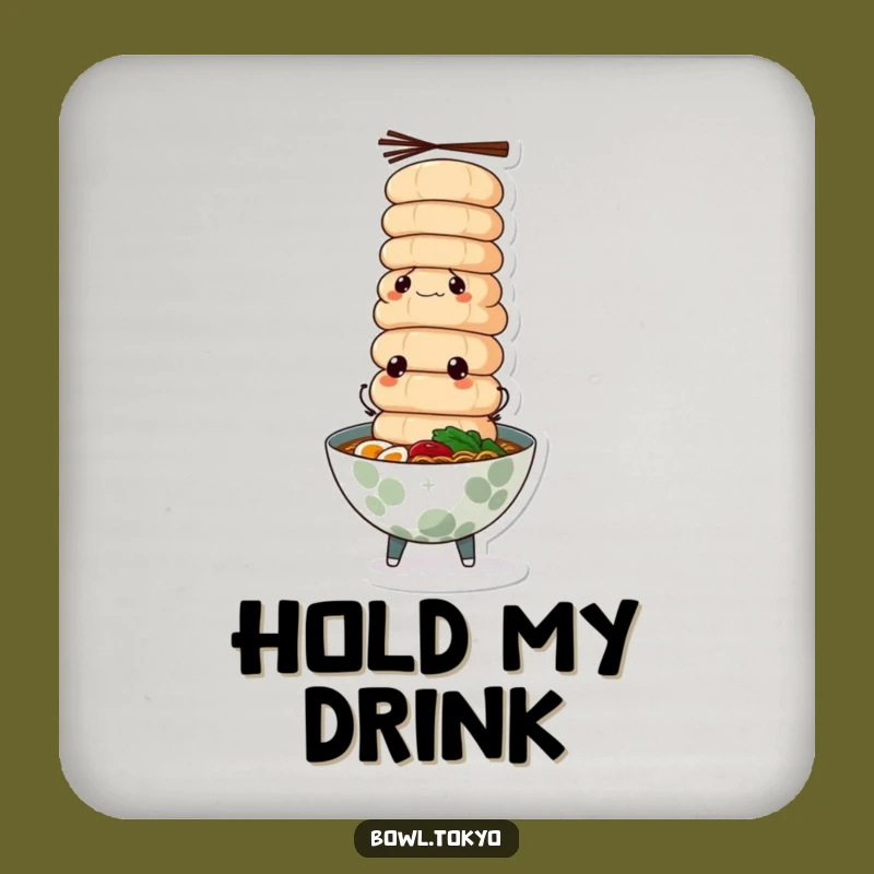Funny Determined Ramen Coaster - Protect Surfaces with Culinary Skill